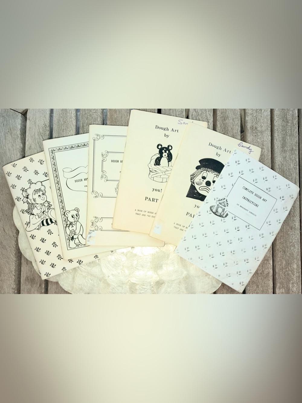 Vintage 1983 Dough Art Craft Booklets Lot of 6 Salt Dough Clay Ephemera Patterns